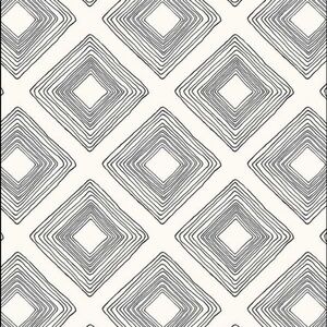 Magnolia Home Diamond Sketch Wallpaper Black White
